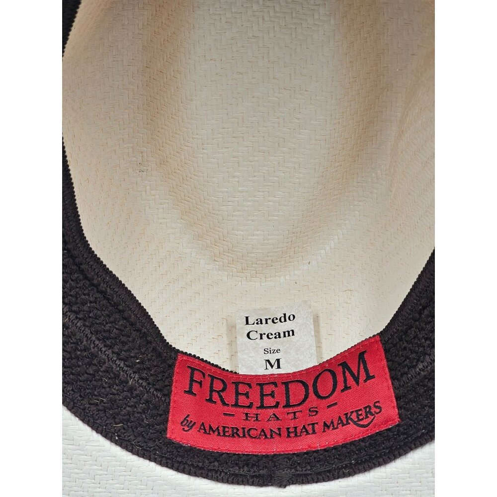NWT American Hat Makers Freedom Laredo Men's Cream Straw Fedora Size Medium 3278 - Picture 6 of 11
